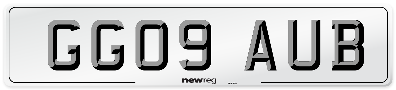 GG09 AUB Number Plate from New Reg